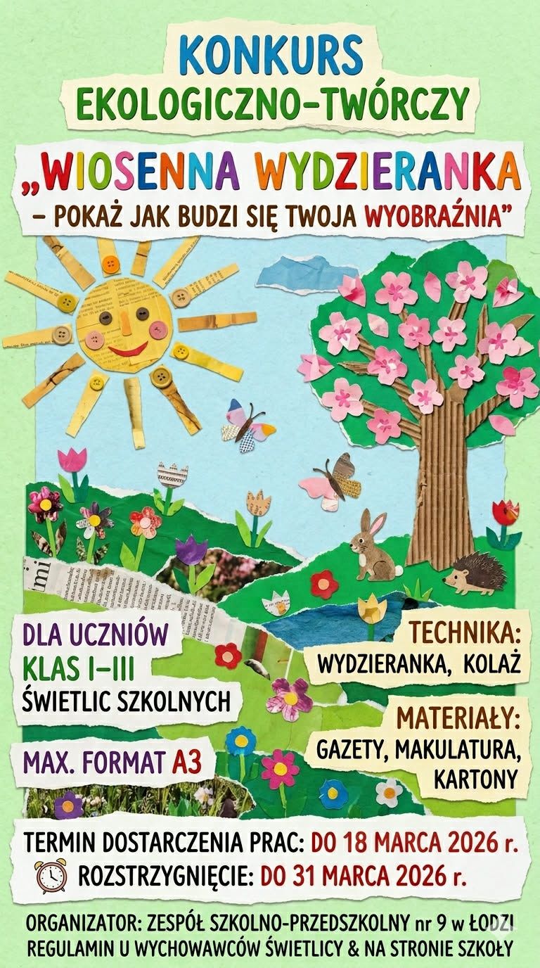 WIOSENNA WYDZIERANKA – RUSZA KONKURS W NASZEJ ŚWIETLICY!