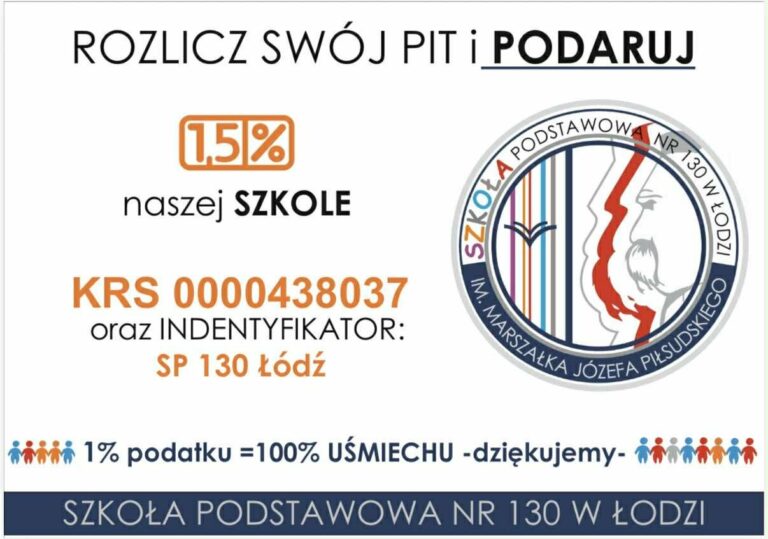 1,5% podatku = 100% uśmiechu naszych uczniów!